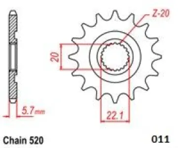 MOTO-MASTER - FRONT SPROCKET 520 12T - 12121461