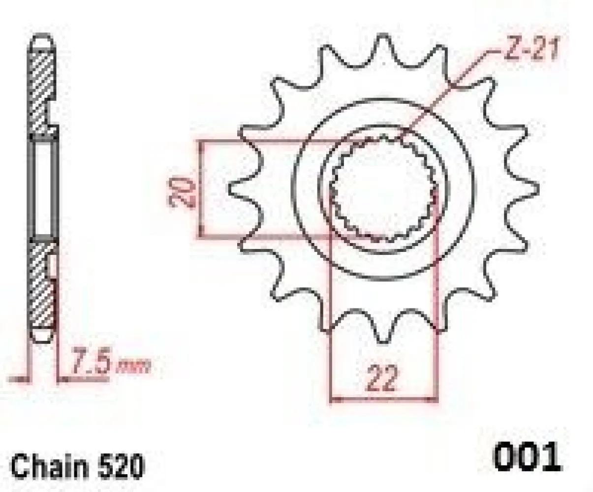 MOTO-MASTER - FRONT SPROCKET 520 14T - 12121463