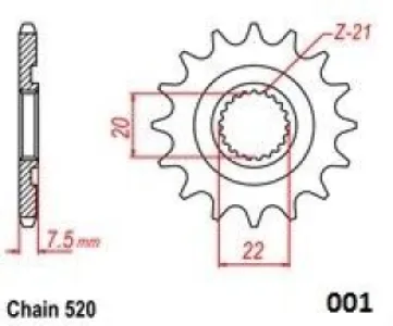 MOTO-MASTER - FRONT SPROCKET 520 14T - 12121463