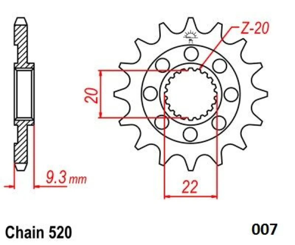 MOTO-MASTER - FRONT SPROCKET 520 13T - 12121468