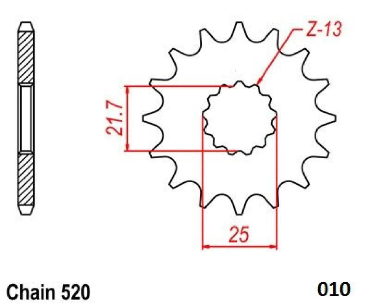 MOTO-MASTER - FRONT SPROCKET 520 13T - 12121476