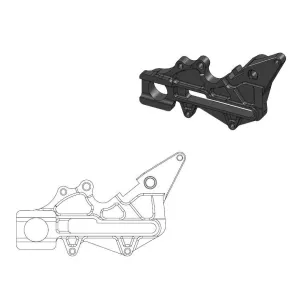 MOTO-MASTER - BRAKE CALIPER ADAPTOR BLACK - 17040441