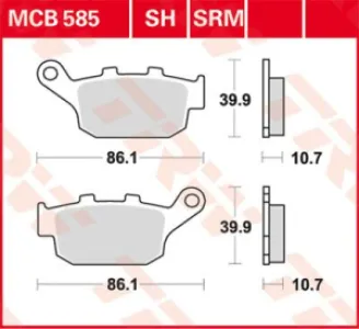 TRW - BRAKE PAD TRW MCB585 - 17200157