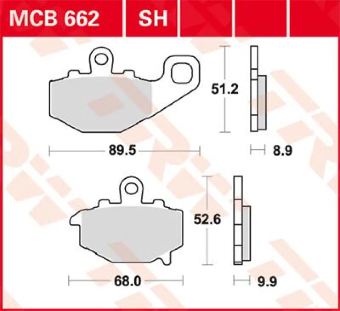 TRW - BRAKE PAD TRW MCB662 - 17200165