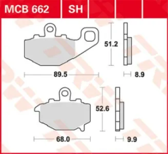 TRW - BRAKE PAD TRW MCB662 - 17200165