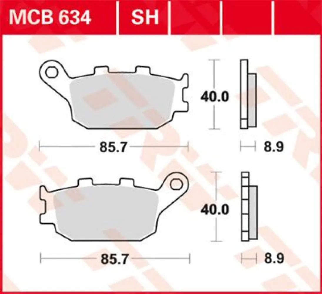 TRW - BRAKE PAD TRW MCB634 - 17200163