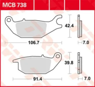 TRW - BRAKE PAD TRW MCB738 - 17200175