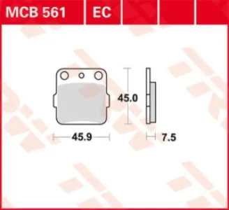 TRW - BRAKE PAD TRW MCB561 - 17200190