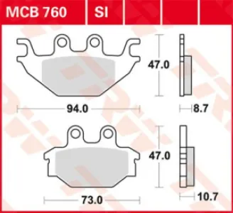 TRW - BRAKE PAD TRW MCB760 - 17200192