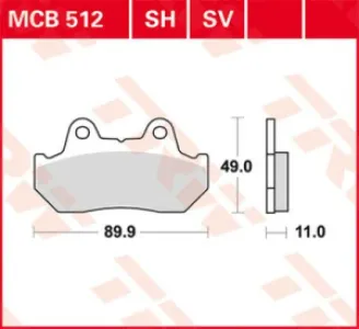 TRW - BRAKE PAD TRW MCB512SV - 17211015