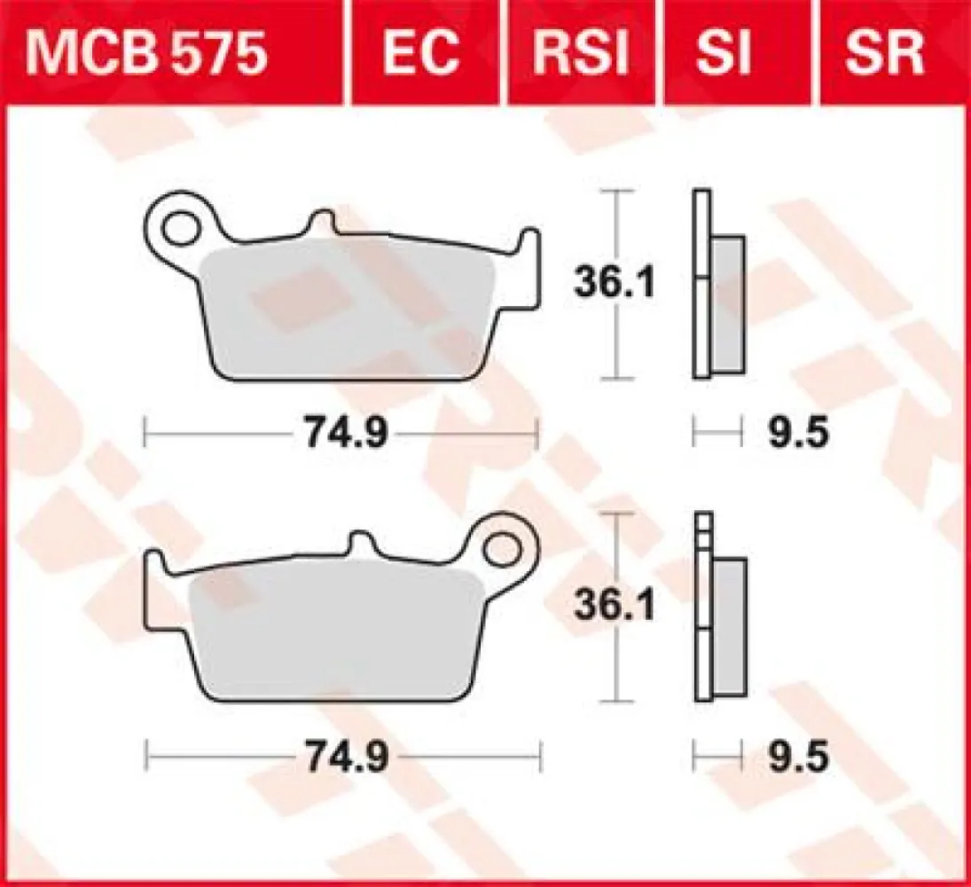 TRW - BRAKE PAD TRW MCB575SI - 17211040