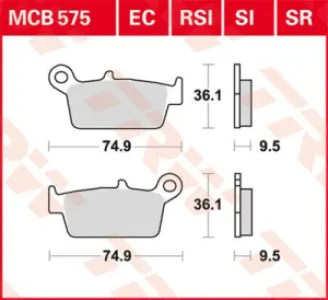 TRW - BRAKE PAD TRW MCB575SI - 17211040