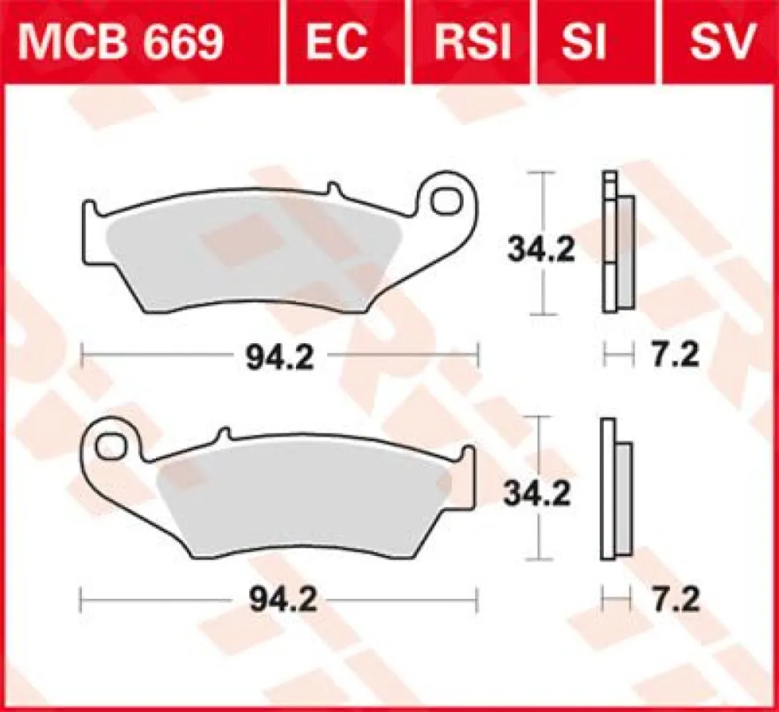 TRW - BRAKE PAD TRW MCB669SV - 17211096