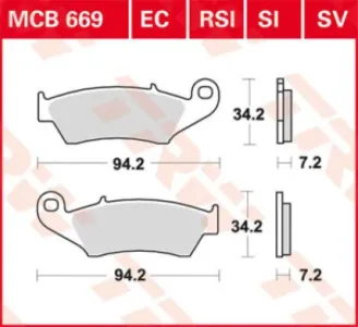 TRW - BRAKE PAD TRW MCB669SV - 17211096