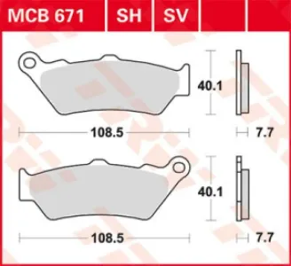 TRW - BRAKE PAD TRW MCB671SV - 17211098