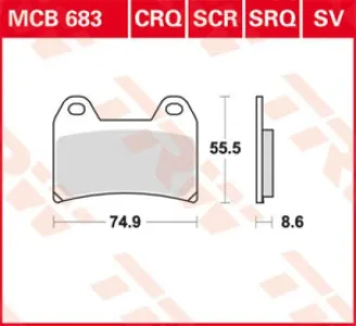 TRW - BRAKE PAD TRW MCB683SV - 17211113