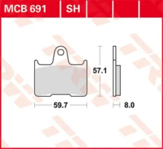 TRW - BRAKE PAD TRW MCB691SH - 17211115