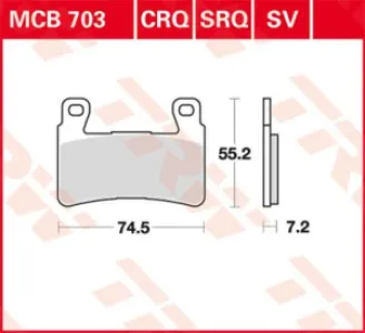 TRW - BRAKE PAD TRW MCB703SV - 17211123