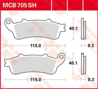 TRW - BRAKE PAD TRW MCB705SH - 17211125