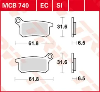 TRW - BRAKE PAD TRW MCB740SI - 17211141