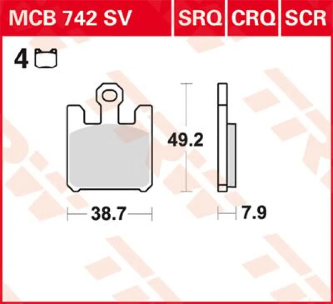TRW - BRAKE PAD TRW MCB742SV - 17211144