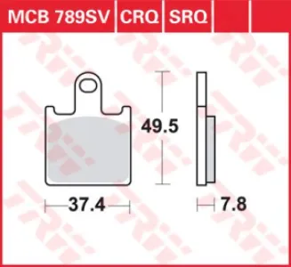 TRW - BRAKE PAD TRW MCB789SV - 17211182