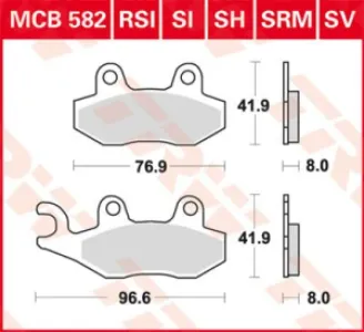 TRW - BRAKE PAD TRW MCB582SH - 17211303