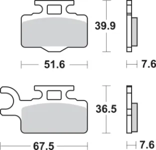 SBS - BRAKE PAD SINT/CAR OFF - 17211631