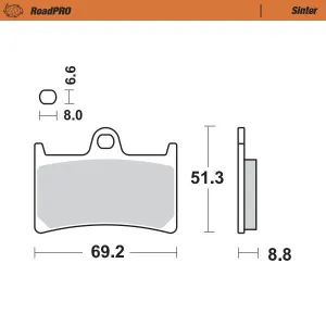 MOTO-MASTER - BRAKE PAD SINTER FRONT - 17212615