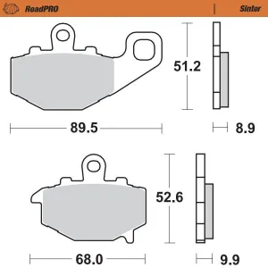MOTO-MASTER - BRAKE PAD SINTER REAR - 17212638
