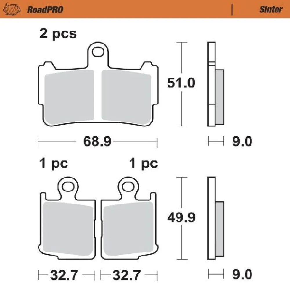 MOTO-MASTER - BRAKE PAD SINTER FRONT - 17212684