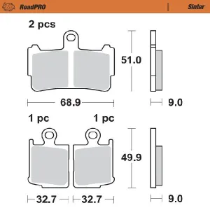 MOTO-MASTER - BRAKE PAD SINTER FRONT - 17212684