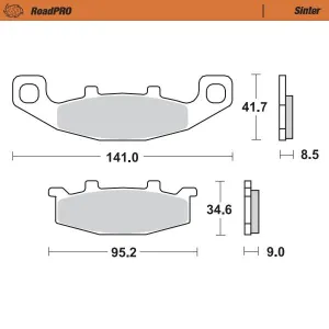 MOTO-MASTER - BRAKE PAD SINTER REAR - 17212706