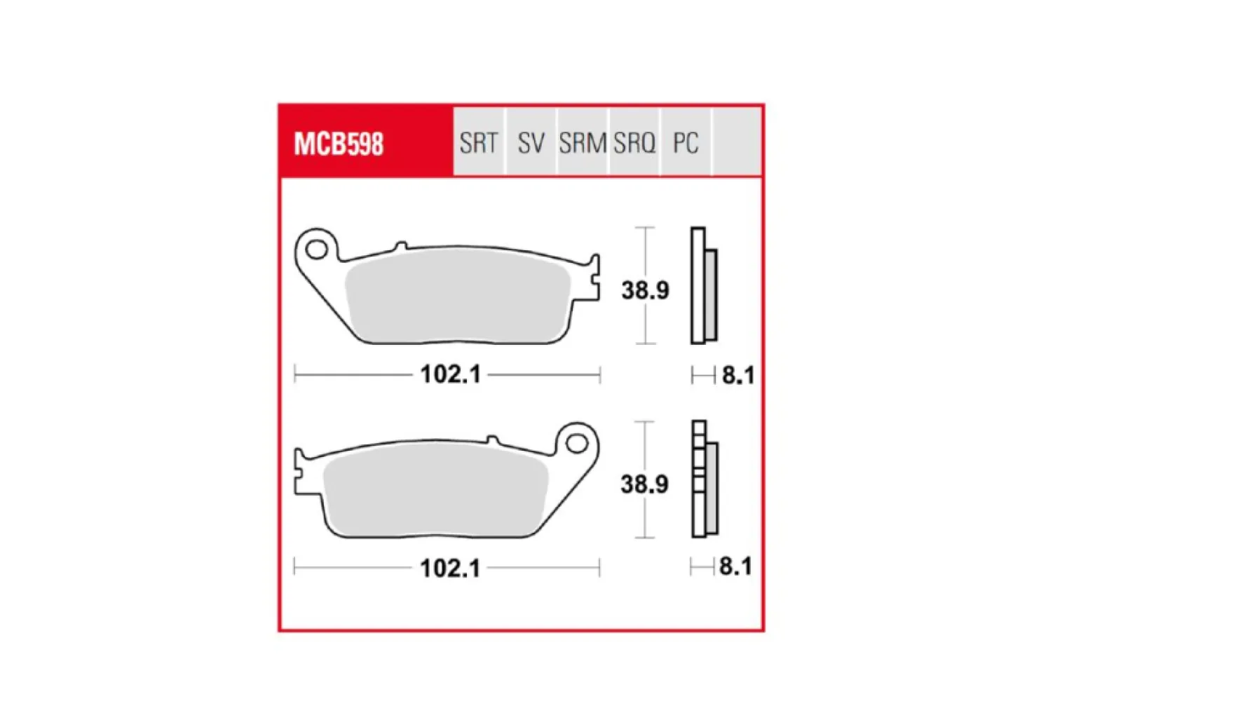 TRW - BRAKE PAD TRW - 17213176