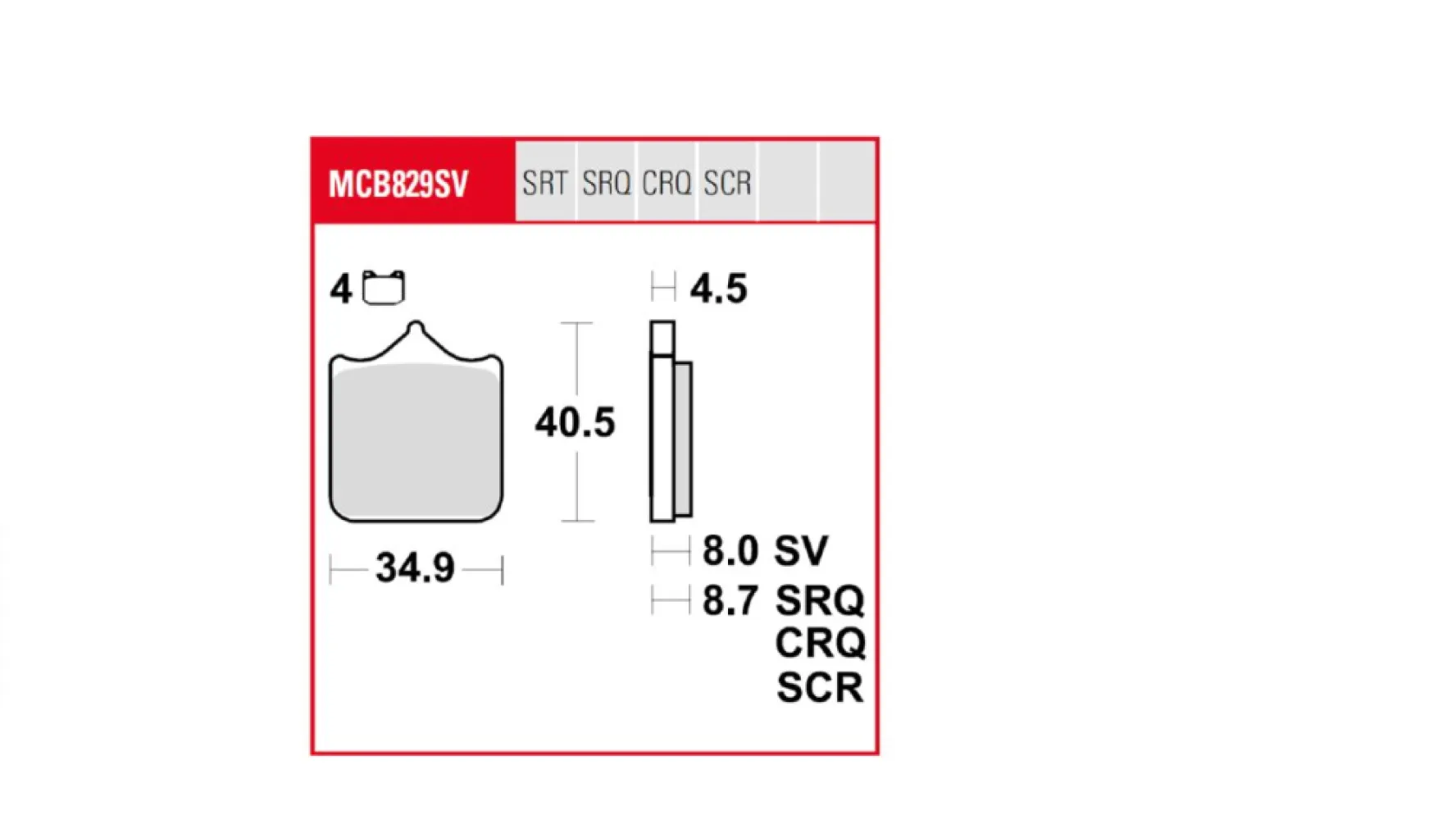 TRW - BRAKE PAD TRW - 17213194