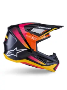 ALPINESTARS(MX) - HELMET SM7 RISE BLK/YL/PINK M - 01109059