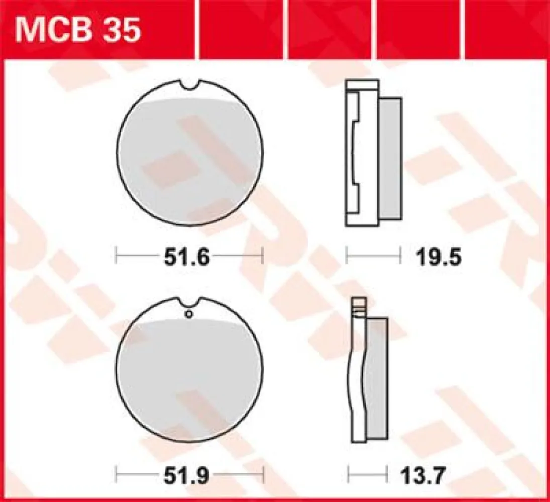 TRW - BRAKE PAD TRW MCB35 - 17220373