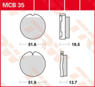 TRW - BRAKE PAD TRW MCB35 - 17220373