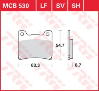 TRW - BRAKE PAD TRW MCB530 - 17220401