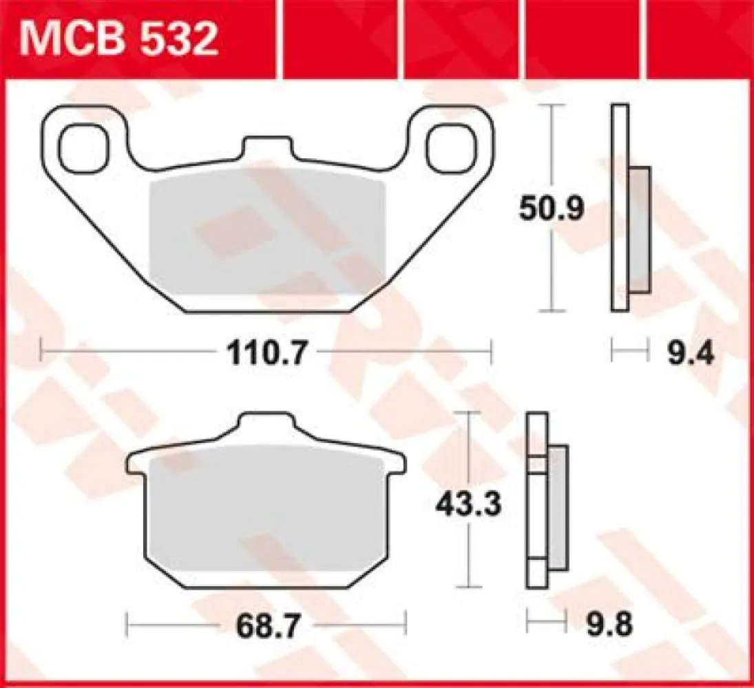 TRW - BRAKE PAD TRW MCB532 - 17220405
