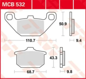 TRW - BRAKE PAD TRW MCB532 - 17220405