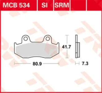 TRW - BRAKE PAD TRW MCB534 - 17220409