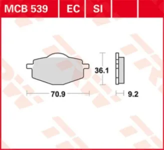 TRW - BRAKE PAD TRW MCB539 - 17220413