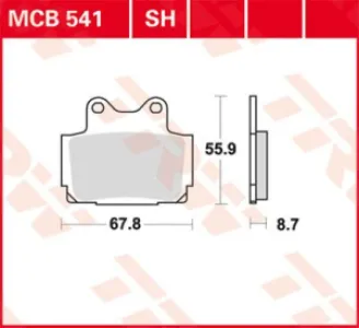 TRW - BRAKE PAD TRW MCB541 - 17220417