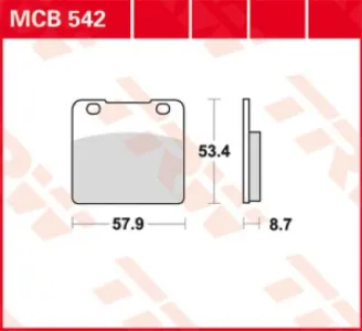 TRW - BRAKE PAD TRW MCB542 - 17220419