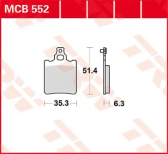 TRW - BRAKE PAD TRW MCB552 - 17220427