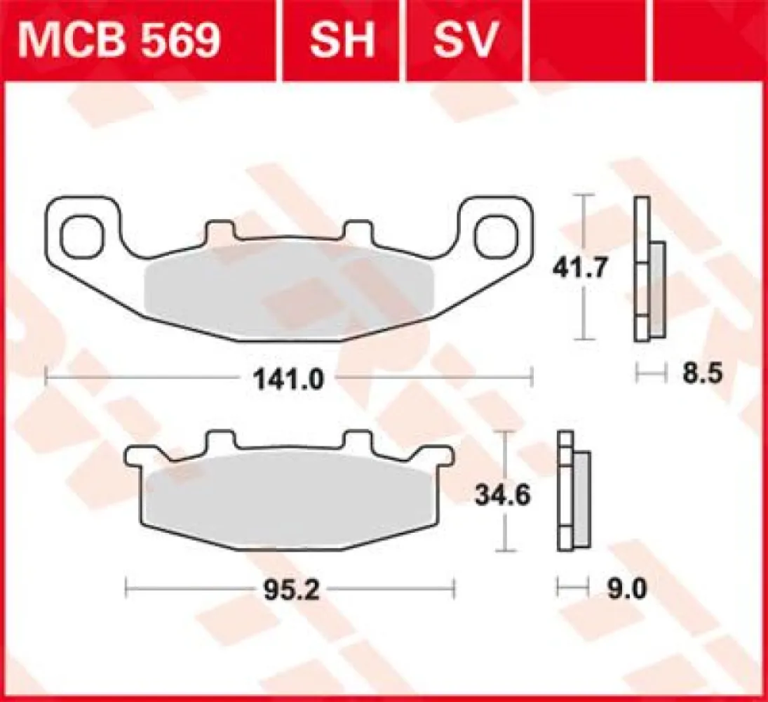 TRW - BRAKE PAD TRW MCB569 - 17220438