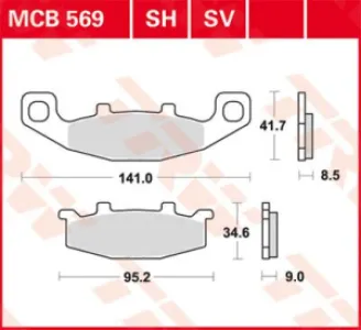 TRW - BRAKE PAD TRW MCB569 - 17220438