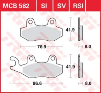 TRW - BRAKE PAD TRW MCB582 - 17220450