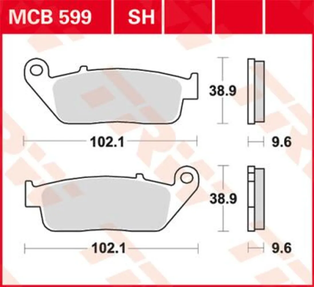 TRW - BRAKE PAD TRW MCB599 - 17220467